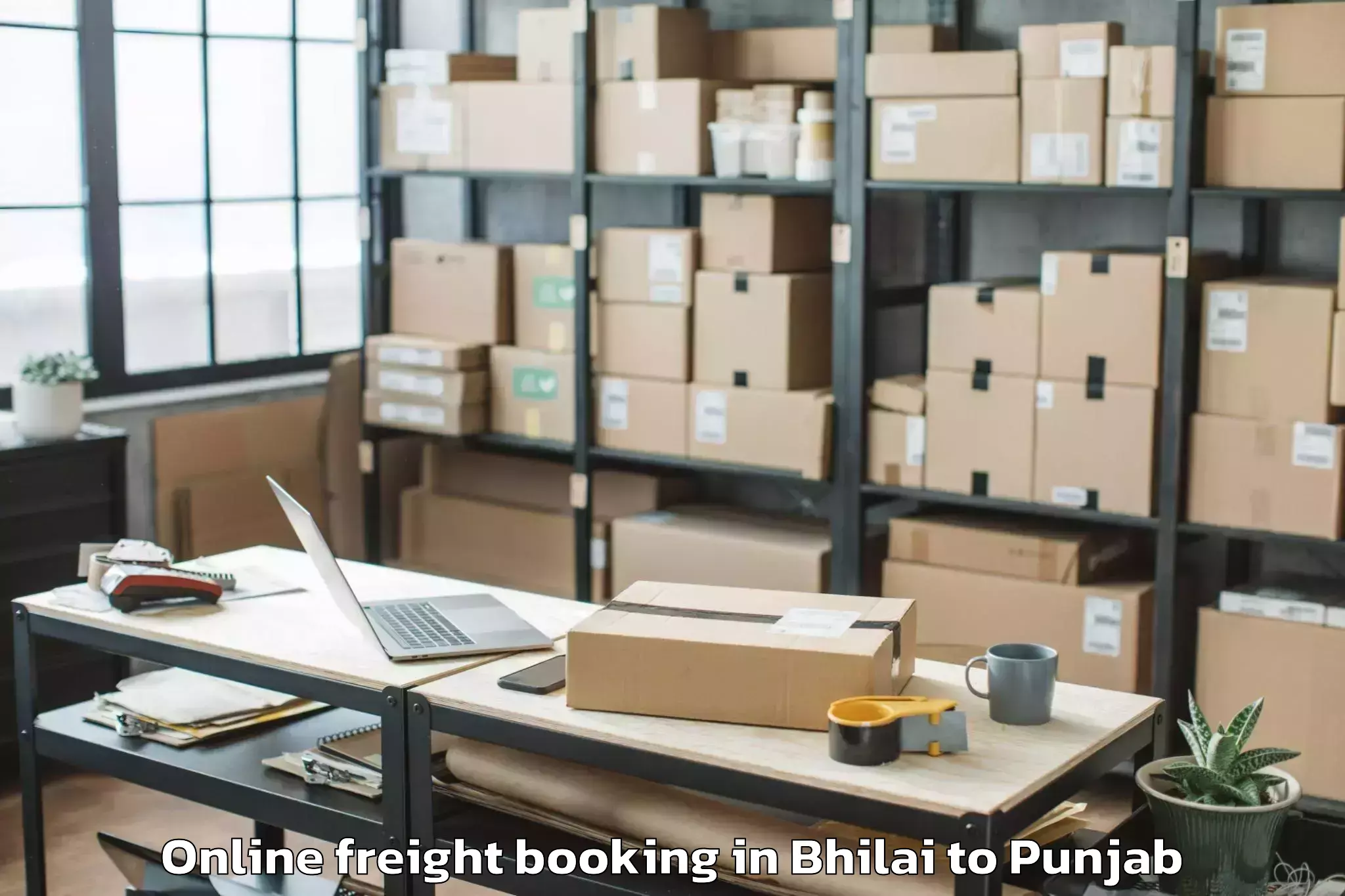 Trusted Bhilai to Faridkot Online Freight Booking